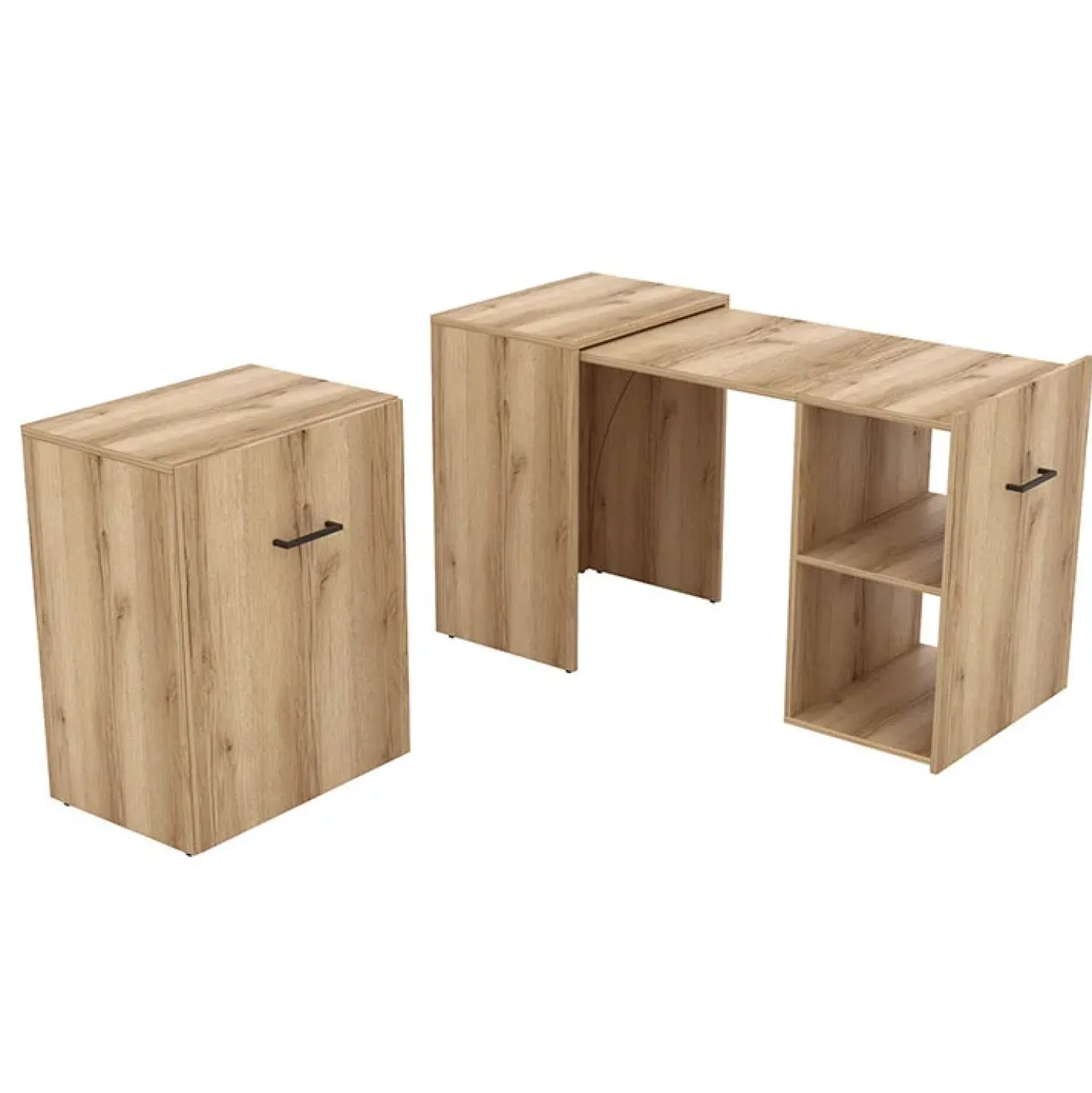 Garnero Arredamenti Scrivania 42-132cm ufficio moderna salvaspazio richiudibile chiaro Rocky Rovere Best