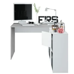 Garnero Arredamenti Scrivania 136/203cm ufficio multiposizione bianco opaco cemento Corner Online