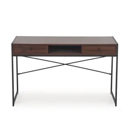 Garnero Arredamenti Scrivania consolle design industrial 123x75cm noce nero Lupino Best