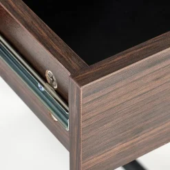 Garnero Arredamenti Scrivania consolle design industrial 123x75cm noce nero Lupino Best