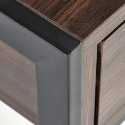 Garnero Arredamenti Scrivania consolle design industrial 123x75cm noce nero Lupino Best