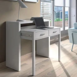 Garnero Arredamenti Scrivania consolle ingresso moderna 99x87cm bianco opaco Anastasia Clearance