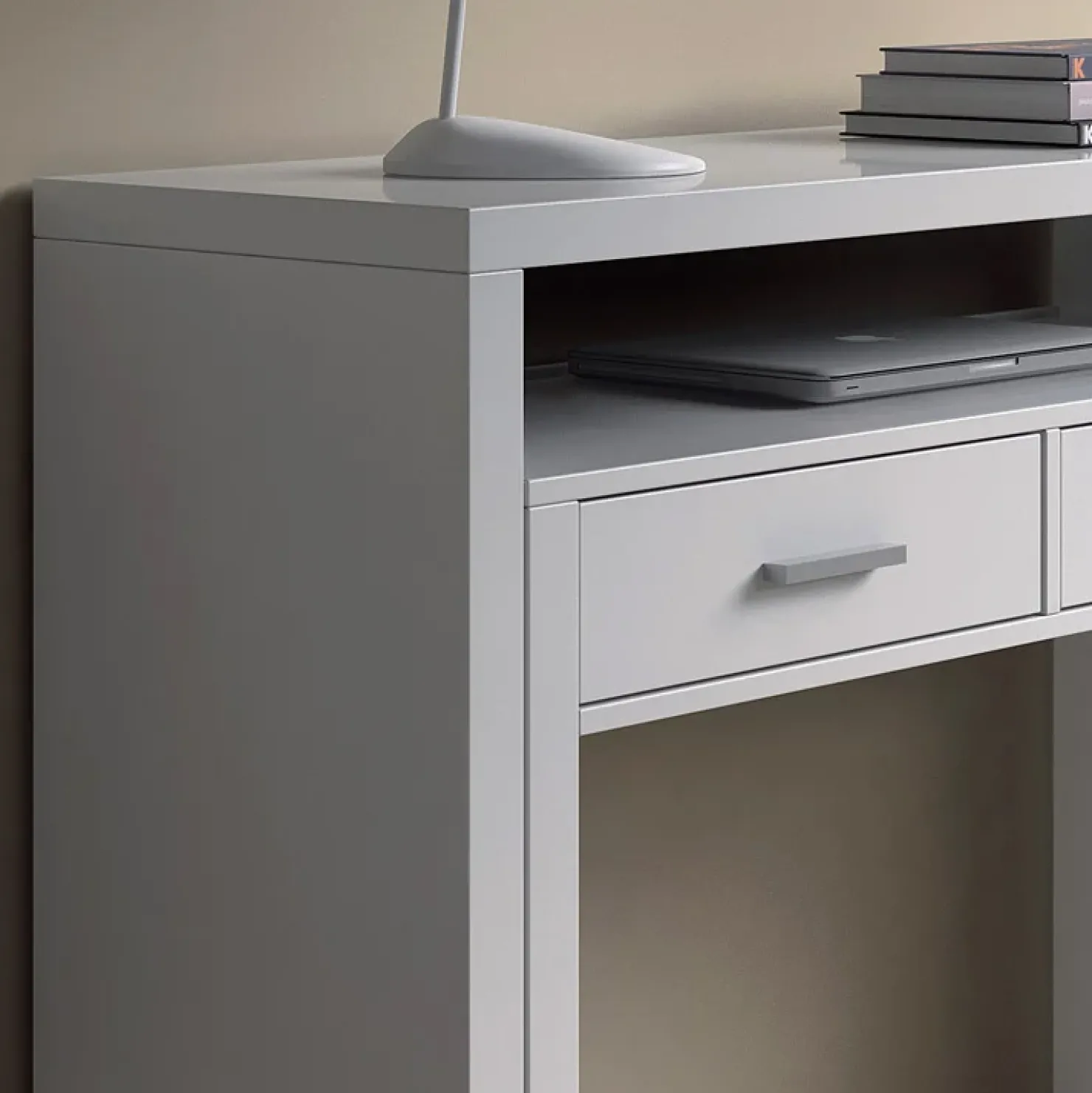 Garnero Arredamenti Scrivania consolle ingresso moderna 99x87cm bianco opaco Anastasia Clearance