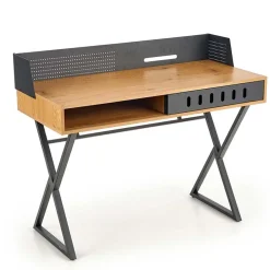 Garnero Arredamenti Scrivania consolle ingresso 110x51cm rovere nero metallo Toler Best