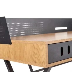 Garnero Arredamenti Scrivania consolle ingresso 110x51cm rovere nero metallo Toler Best