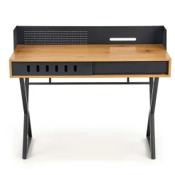 Garnero Arredamenti Scrivania consolle ingresso 110x51cm rovere nero metallo Toler Best