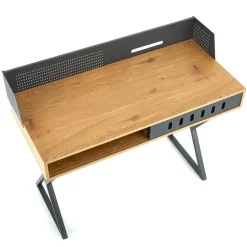 Garnero Arredamenti Scrivania consolle ingresso 110x51cm rovere nero metallo Toler Best