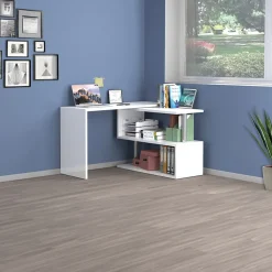 Garnero Arredamenti Scrivania girevole 65-120cm Havana Bianco Lucido Hot