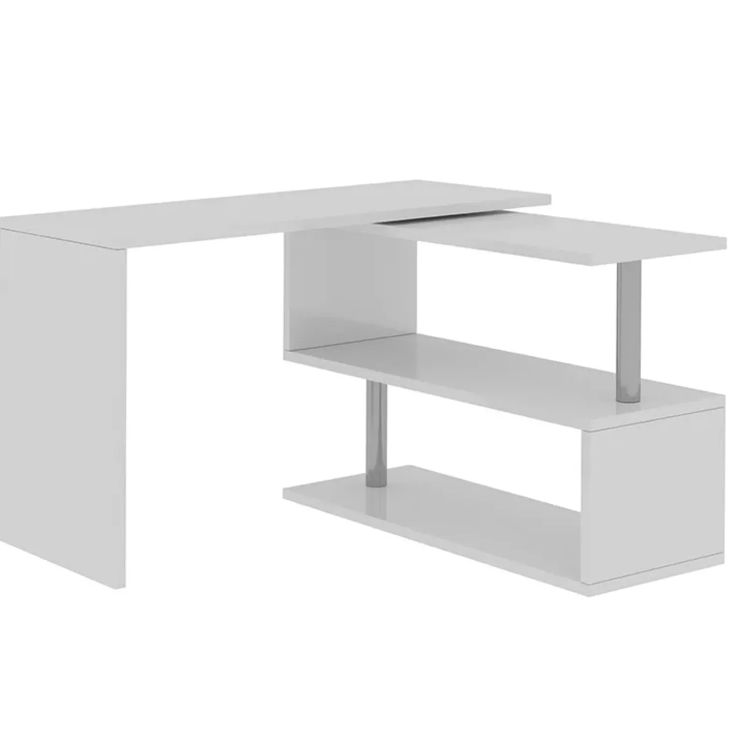 Garnero Arredamenti Scrivania girevole 65-120cm Havana Bianco Lucido Hot