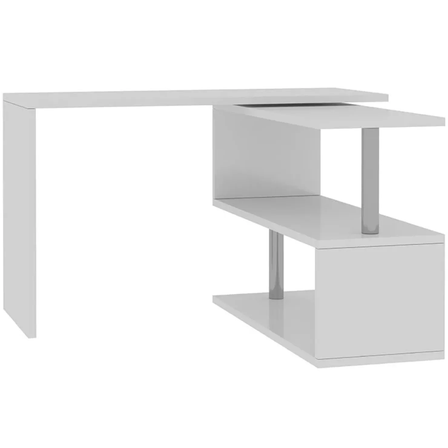 Garnero Arredamenti Scrivania girevole 65-120cm Havana Bianco Lucido Hot