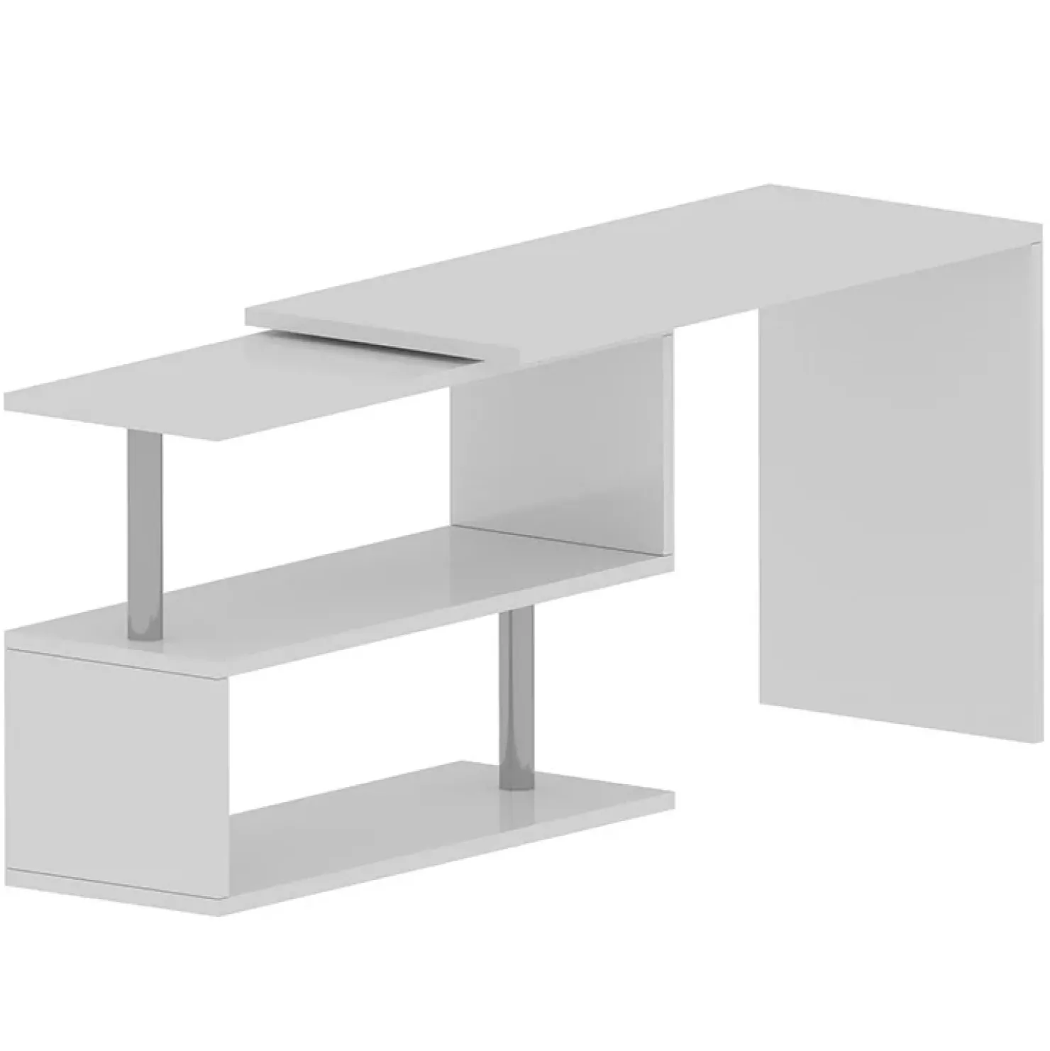 Garnero Arredamenti Scrivania girevole 65-120cm Havana Bianco Lucido Hot