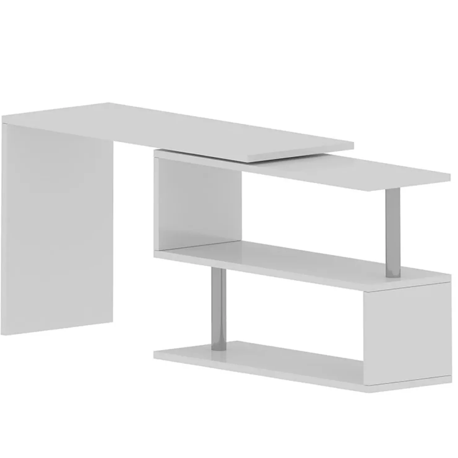 Garnero Arredamenti Scrivania girevole 65-120cm Havana Bianco Lucido Hot