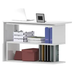 Garnero Arredamenti Scrivania girevole 65-120cm Havana Bianco Lucido Hot