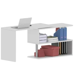 Garnero Arredamenti Scrivania girevole 65-120cm Havana Bianco Lucido Hot