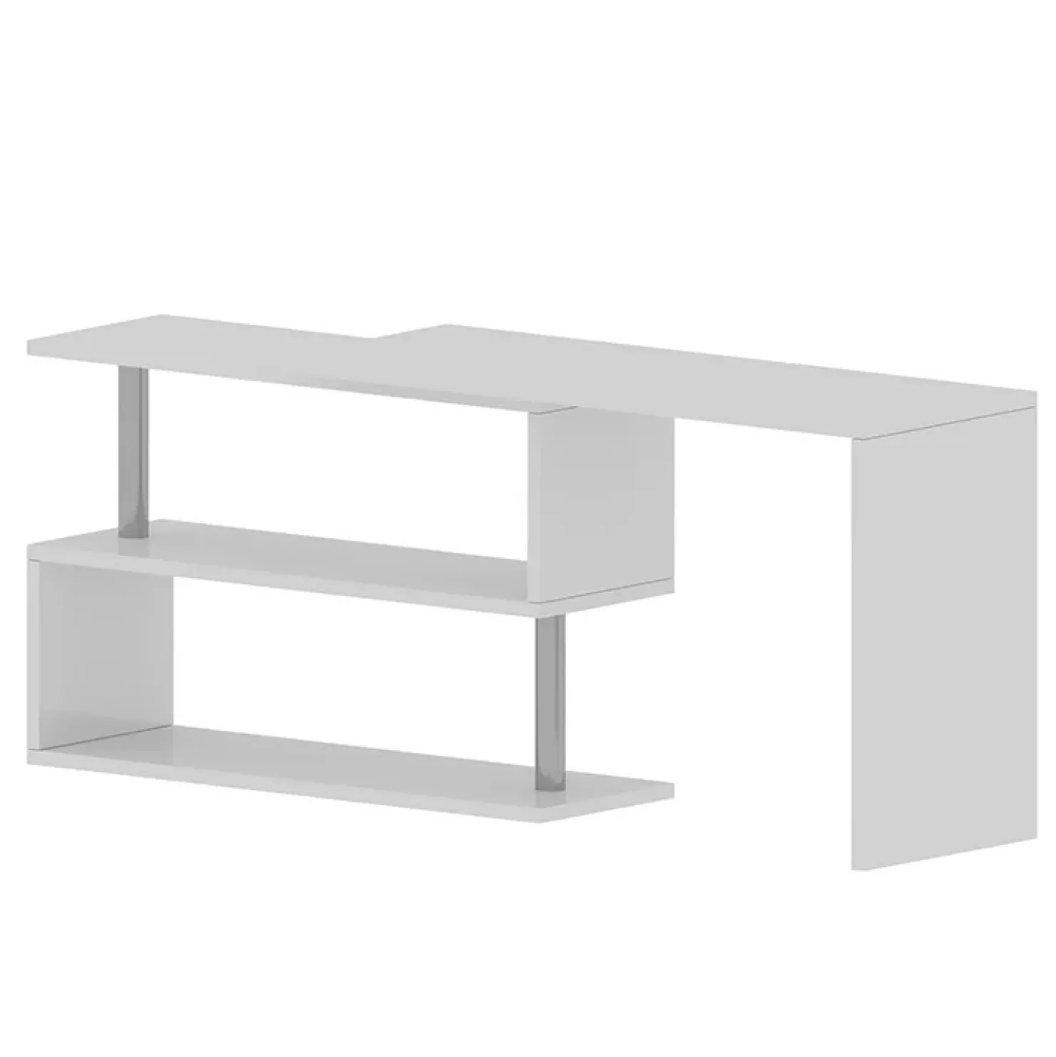 Garnero Arredamenti Scrivania girevole 65-120cm Havana Bianco Lucido Hot