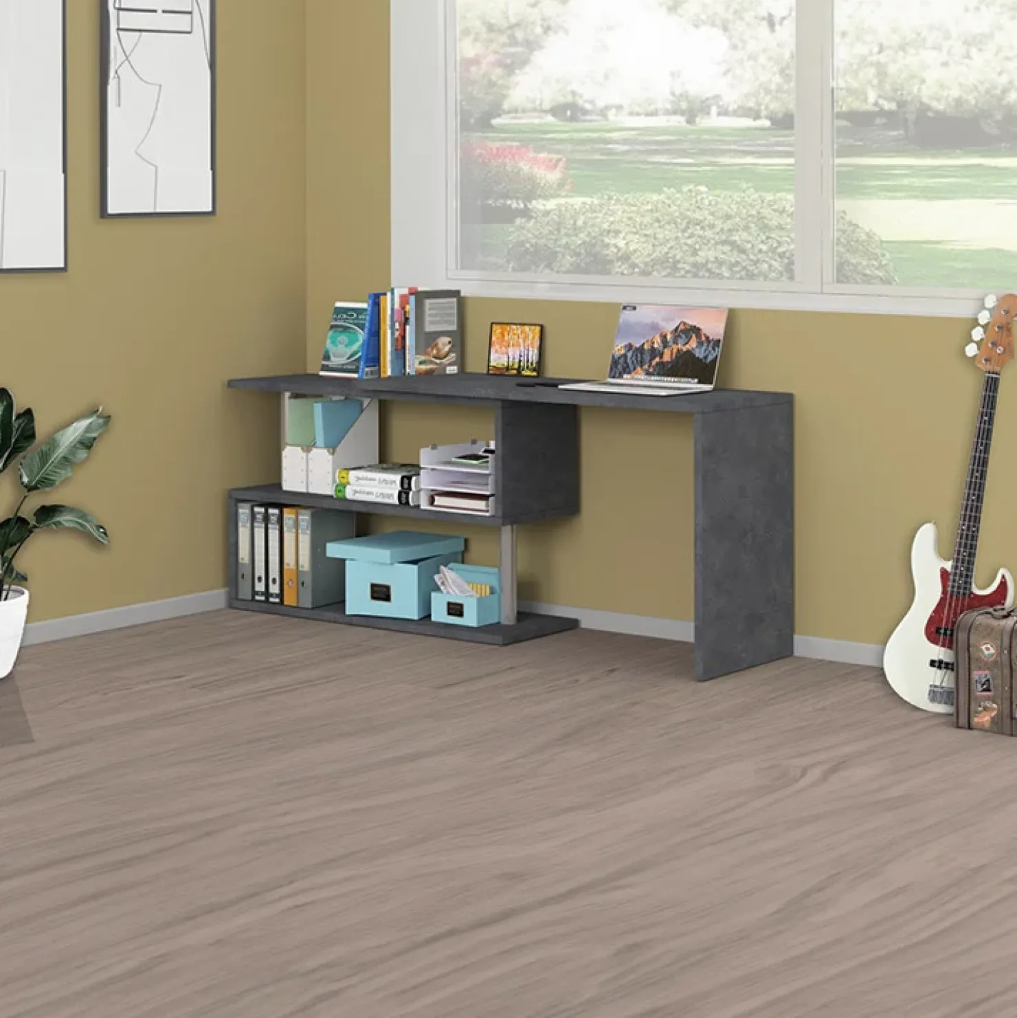 Garnero Arredamenti Scrivania girevole 65-120cm Havana Ossido Discount