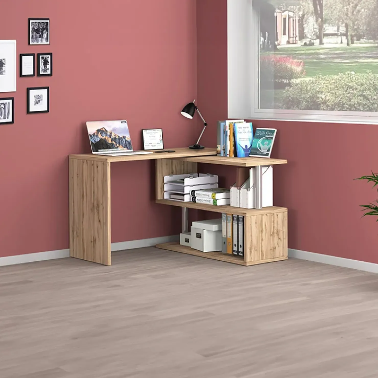 Garnero Arredamenti Scrivania girevole 65-120cm chiaro Havana Rovere Clearance