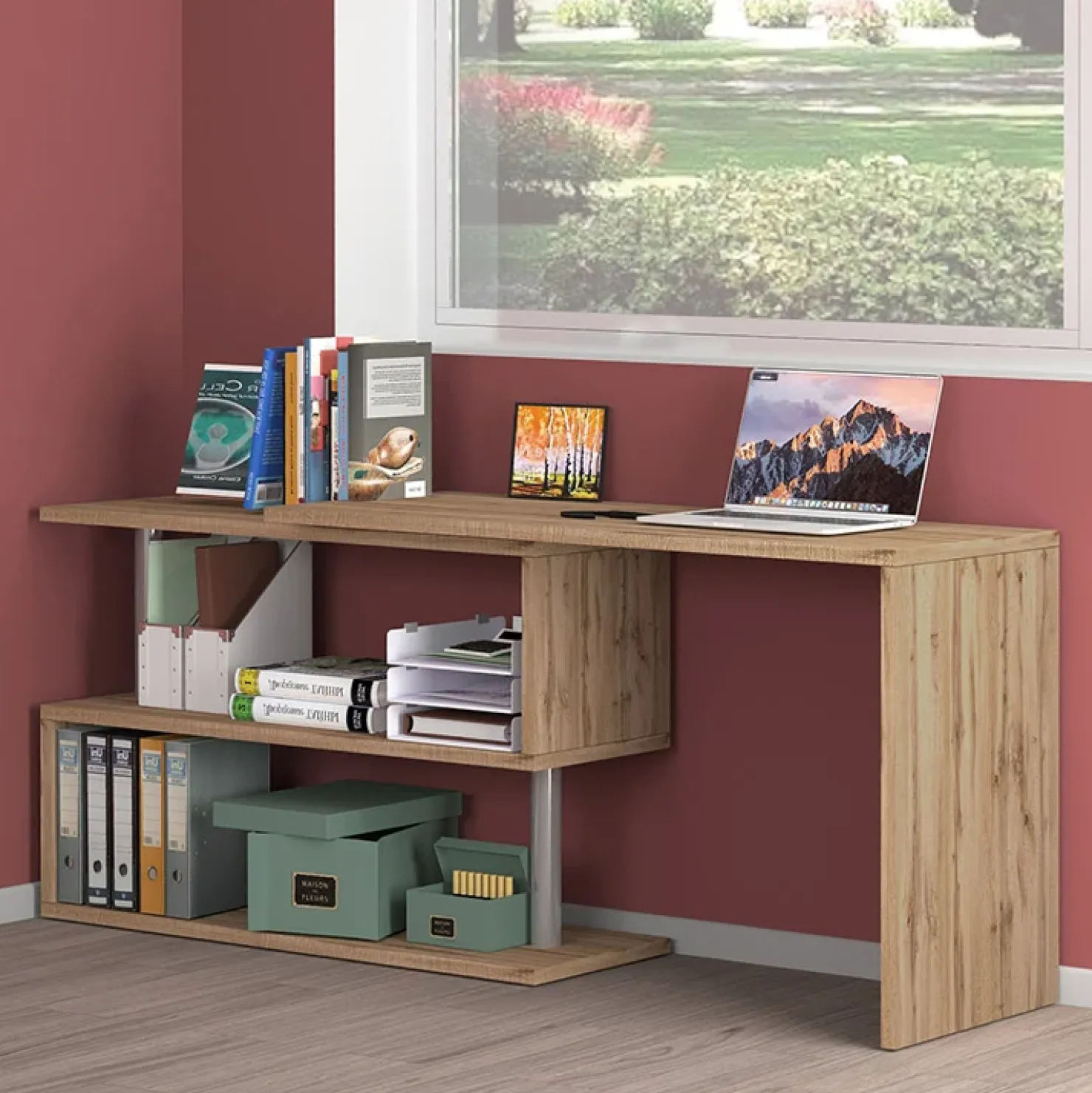 Garnero Arredamenti Scrivania girevole 65-120cm chiaro Havana Rovere Clearance