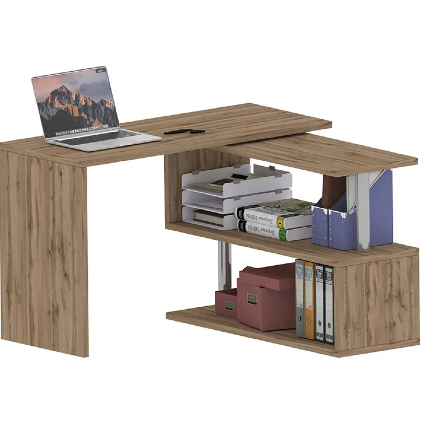 Garnero Arredamenti Scrivania girevole 65-120cm chiaro Havana Rovere Clearance