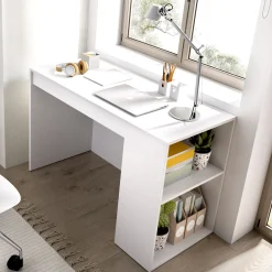 Garnero Arredamenti Scrivania salvaspazio moderna 115x50cm bianco opaco Carter