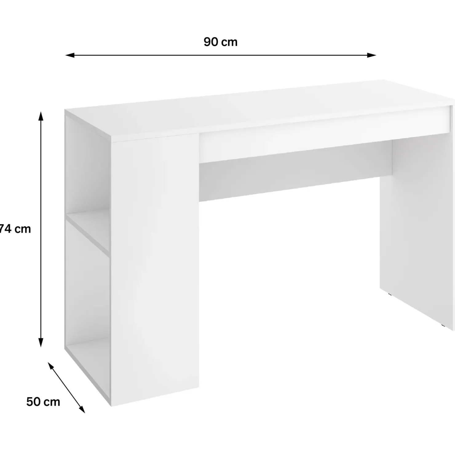 Garnero Arredamenti Scrivania salvaspazio moderna 115x50cm bianco opaco Carter