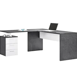 Garnero Arredamenti Scrivania ufficio angolare 180x160cm antracite OfficeScape Antracite - Bianco Lucido Discount