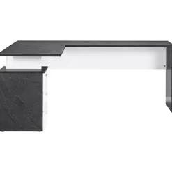 Garnero Arredamenti Scrivania ufficio angolare 180x160cm antracite OfficeScape Antracite - Bianco Lucido Discount