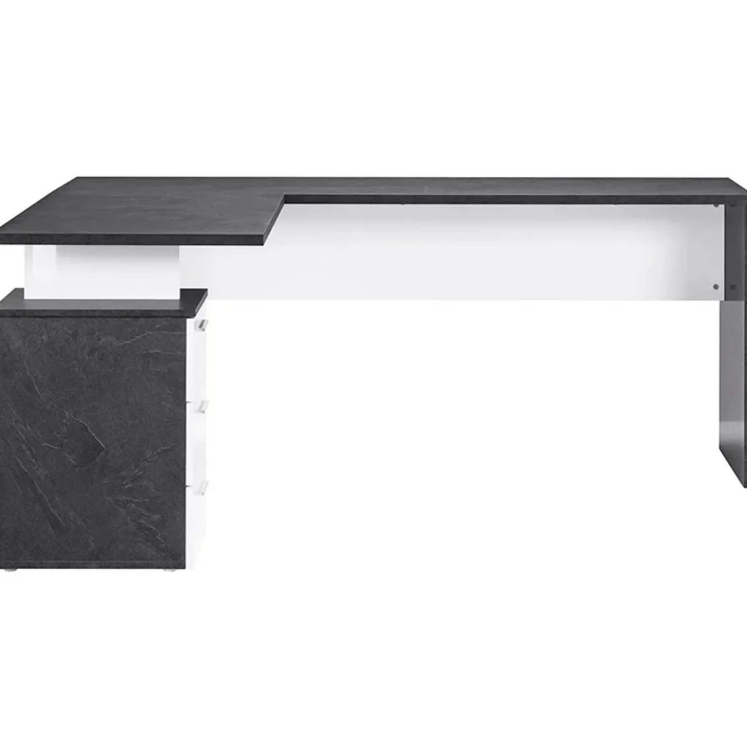 Garnero Arredamenti Scrivania ufficio angolare 180x160cm antracite OfficeScape Antracite - Bianco Lucido Discount