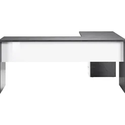 Garnero Arredamenti Scrivania ufficio angolare 180x160cm antracite OfficeScape Antracite - Bianco Lucido Discount