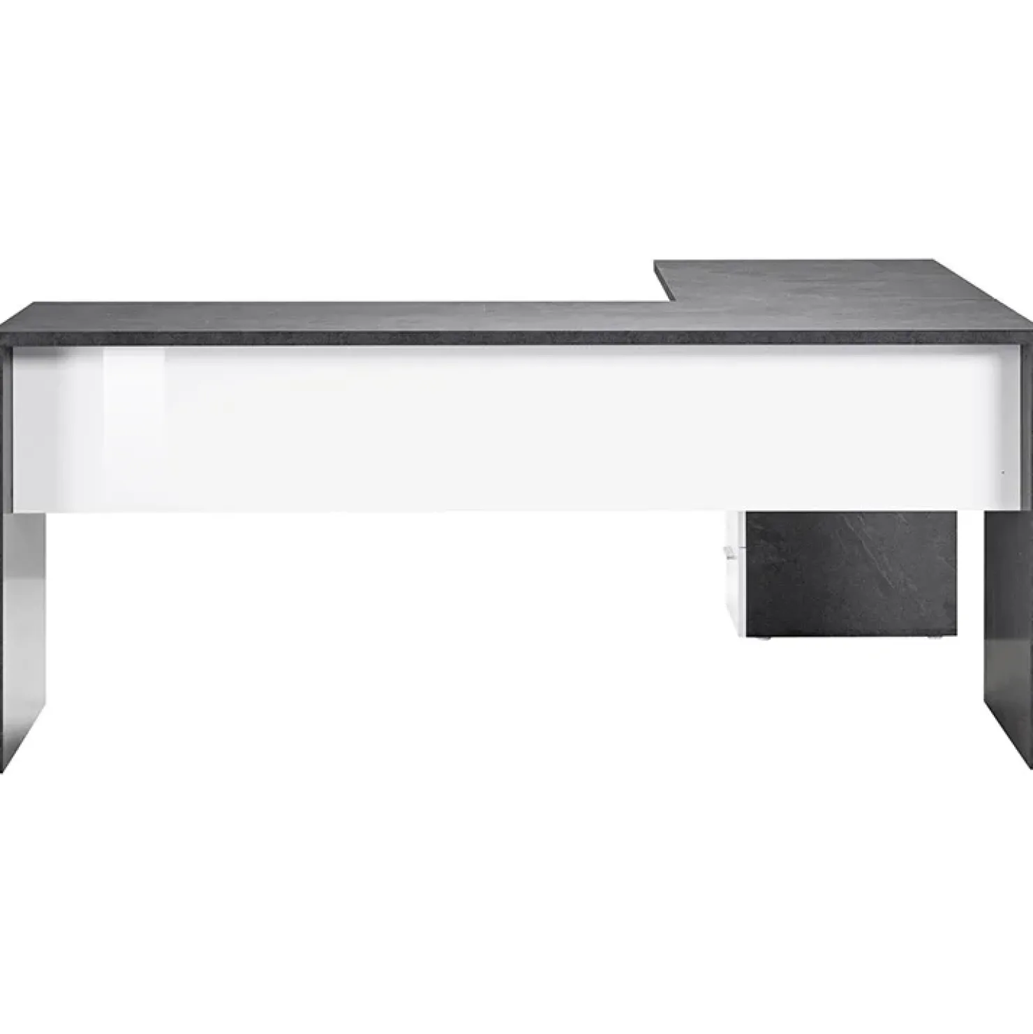 Garnero Arredamenti Scrivania ufficio angolare 180x160cm antracite OfficeScape Antracite - Bianco Lucido Discount