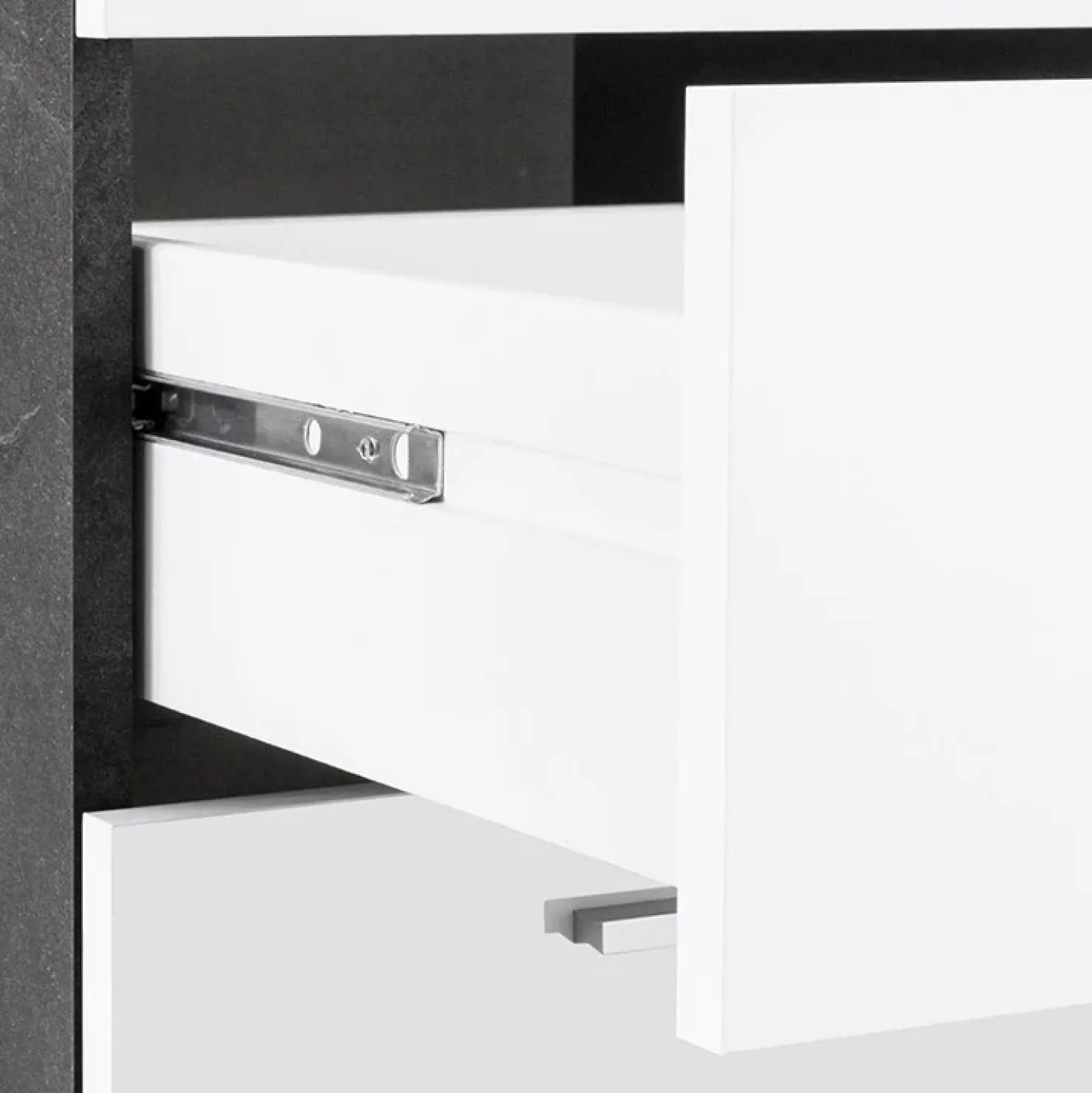 Garnero Arredamenti Scrivania ufficio angolare 180x160cm antracite OfficeScape Antracite - Bianco Lucido Discount