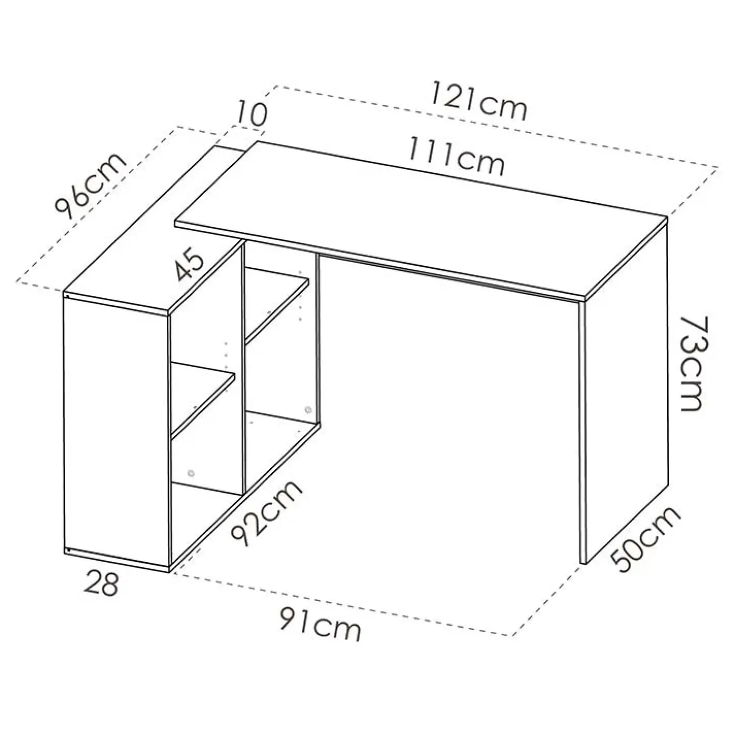 Garnero Arredamenti Scrivania ufficio angolare salvaspazio 121x96cm rovere Sunny