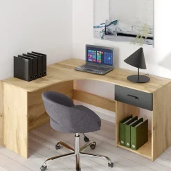 Garnero Arredamenti Scrivania ufficio angolare salvaspazio155x75cm nero William Rovere New