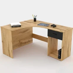 Garnero Arredamenti Scrivania ufficio angolare salvaspazio155x75cm nero William Rovere New