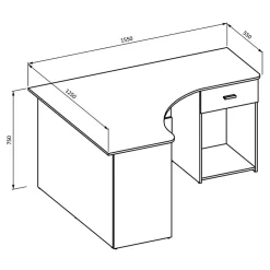Garnero Arredamenti Scrivania ufficio angolare salvaspazio155x75cm nero William Rovere New