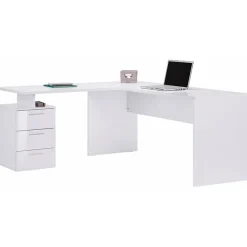 Garnero Arredamenti Scrivania ufficio angolare 180x160cm OfficeScape Bianco Lucido