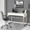 Garnero Arredamenti Scrivania ufficio con cassetti 120x76cm bianco laccato lucido Borbone Sale