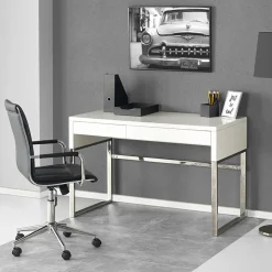 Garnero Arredamenti Scrivania ufficio con cassetti 120x76cm bianco laccato lucido Borbone Sale