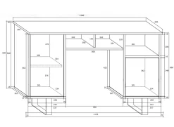Garnero Arredamenti Scrivania ufficio moderna 120x42cm bianco lucido rovere Kelli Rovere - Bianco Lucido Sale