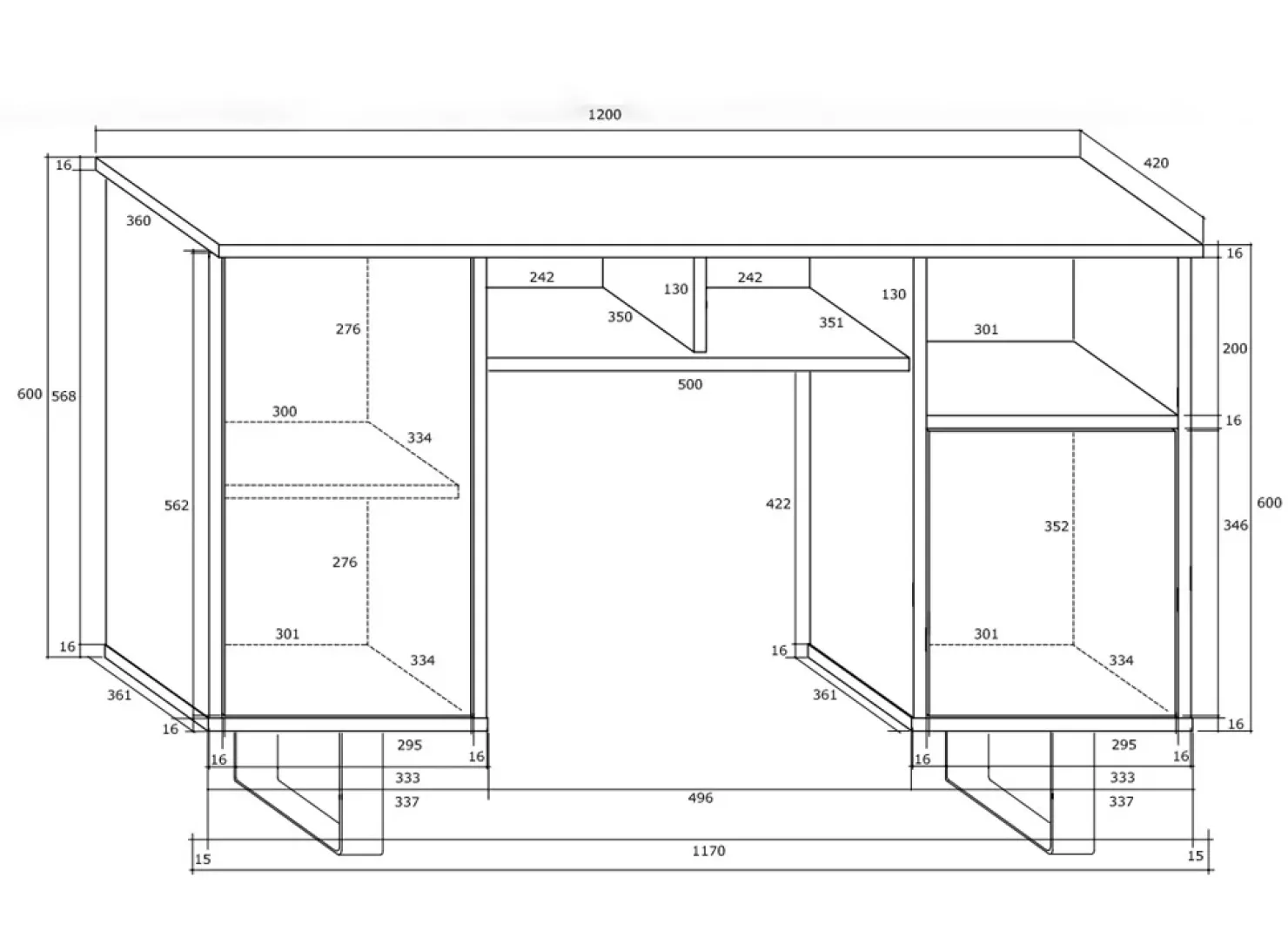 Garnero Arredamenti Scrivania ufficio moderna 120x42cm bianco lucido rovere Kelli Rovere - Bianco Lucido Sale