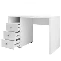 Garnero Arredamenti Scrivania ufficio moderna con cassetti 120x50cm bianco lucido Angus New