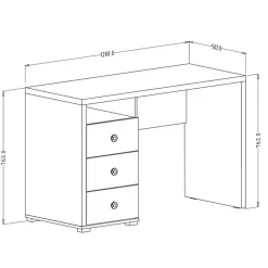 Garnero Arredamenti Scrivania ufficio moderna con cassetti 120x50cm bianco lucido Angus New