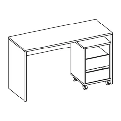 Garnero Arredamenti Scrivania ufficio moderna 130x50cm cassettiera rovere Callum Rovere - Nero opaco Online