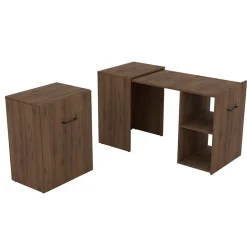 Garnero Arredamenti Scrivania ufficio moderna 42-132cm salvaspazio richiudibile rovere scuro Rocky Wengè Discount