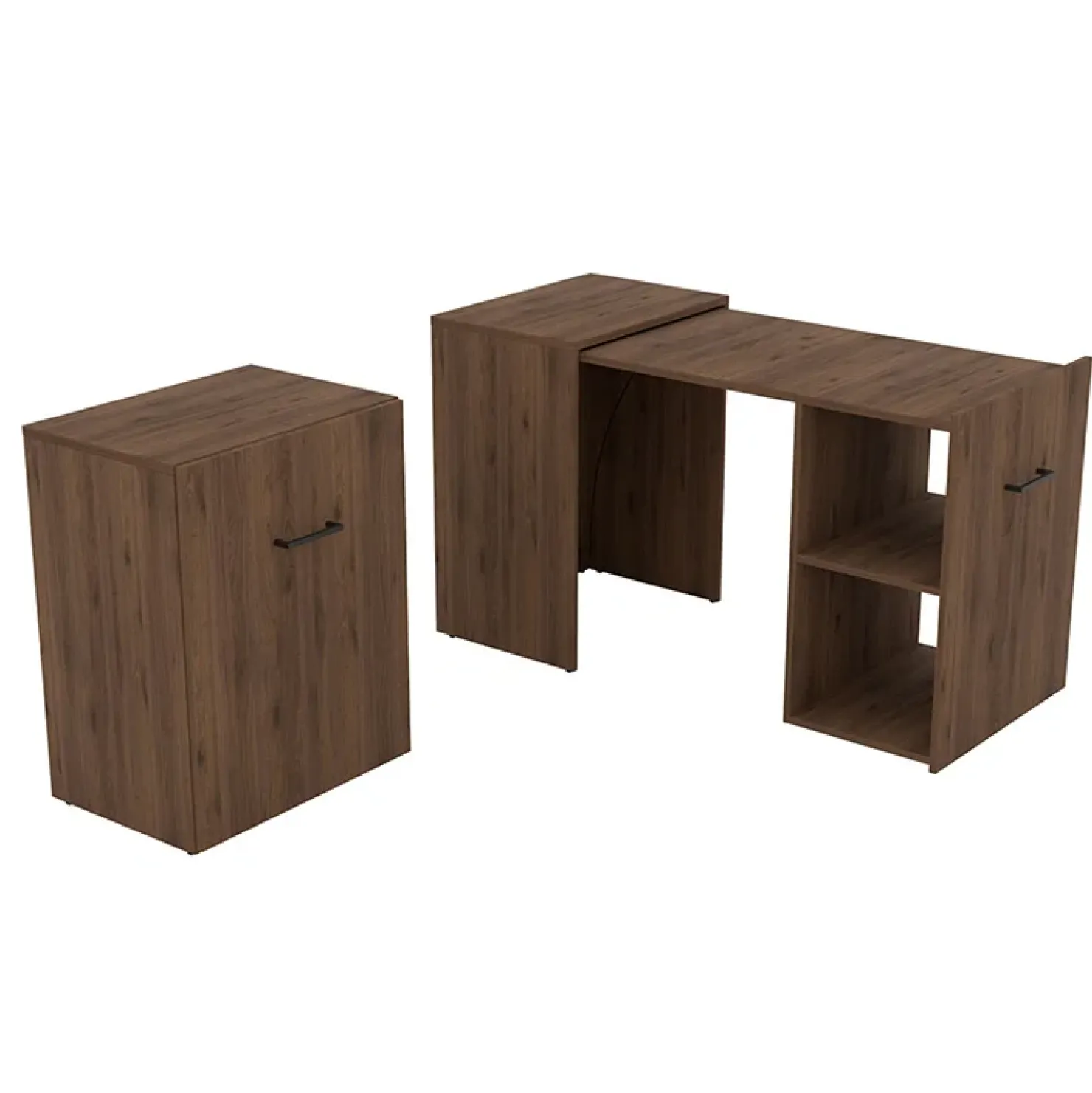 Garnero Arredamenti Scrivania ufficio moderna 42-132cm salvaspazio richiudibile rovere scuro Rocky Wengè Discount