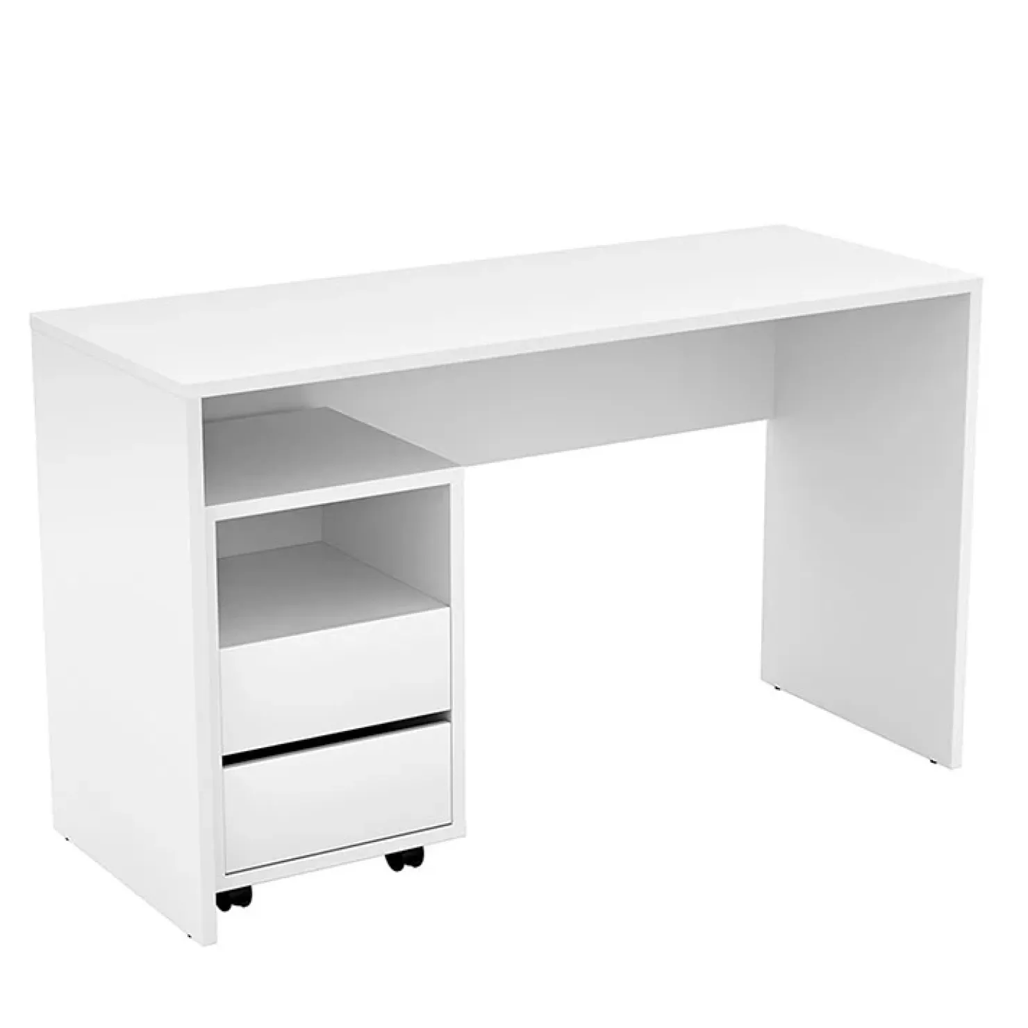 Garnero Arredamenti Scrivania ufficio moderna 130x50cm cassettiera Callum Bianco Opaco Discount