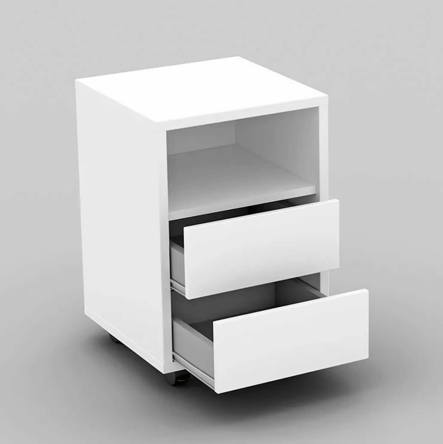 Garnero Arredamenti Scrivania ufficio moderna 130x50cm cassettiera Callum Bianco Opaco Discount