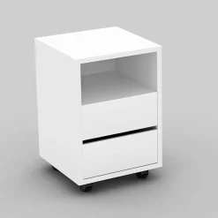 Garnero Arredamenti Scrivania ufficio moderna 130x50cm cassettiera Callum Bianco Opaco Discount