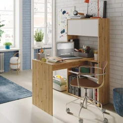 Garnero Arredamenti Scrivania ufficio moderna reversibile rovere bianco artico Grom Hot