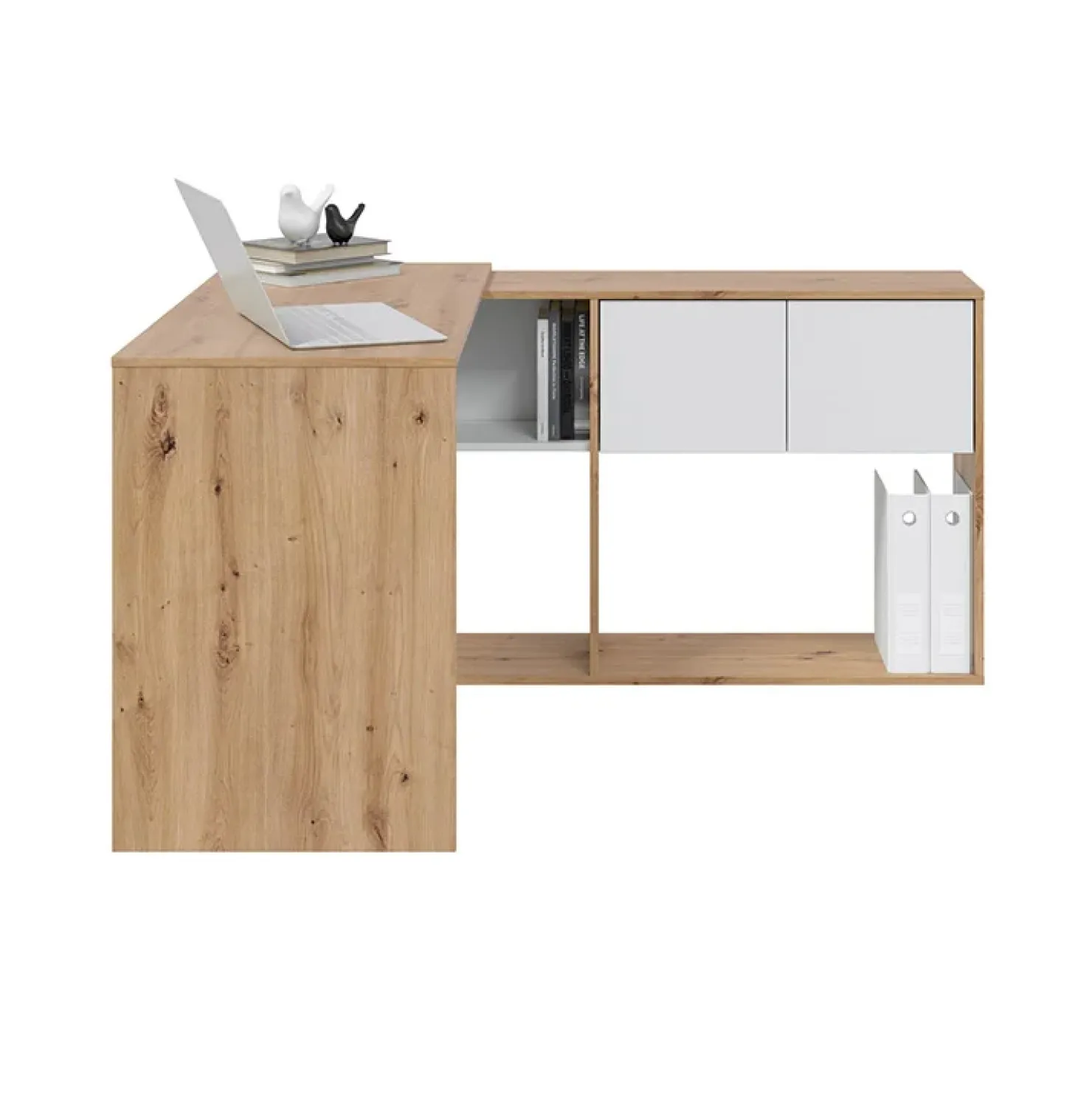 Garnero Arredamenti Scrivania ufficio moderna reversibile rovere bianco artico Grom Hot